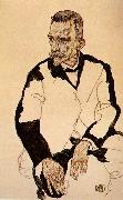 Egon Schiele Portrait of Heinrich Benesch oil painting on canvas